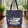 Children's Storybook Great White Shark Small Colorful Fish - Ocean Life Gift Quilted Tote Bag - 3