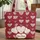 Ruby Red Knitted Hearts - Anniversary Gift for Couples - Valentine's Day Celebration Quilted Tote Bag - 1
