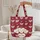 Ruby Red Knitted Hearts - Anniversary Gift for Couples - Valentine's Day Celebration Quilted Tote Bag - 5