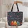 Smiling Matryoshka Dolls with Folk Art Flowers Berries Leaves Dots Scrolls Gift Quilted Tote Bag - 5