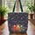 Smiling Matryoshka Dolls with Folk Art Flowers Berries Leaves Dots Scrolls Gift Quilted Tote Bag - 3