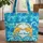 Leaping Dolphins Ocean Waves Seashells Tropical Wreath - Ocean Lover Gift Quilted Tote Bag - 1