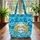 Leaping Dolphins Ocean Waves Seashells Tropical Wreath - Ocean Lover Gift Quilted Tote Bag - 3