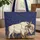 Majestic White Bison Tribal Feather Golden Grass Western Scroll - Wildlife Lover Gift Quilted Tote Bag - 1
