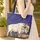 Majestic White Bison Tribal Feather Golden Grass Western Scroll - Wildlife Lover Gift Quilted Tote Bag - 4