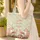 Chinoiserie Ornate Birds Peony Cherry Blossom Flowers Floral Wreath Quilted Tote Bag - 4