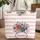 Patriotic Floral Bouquet Stars Stripes Name Medallion - Independence Day Celebration Gift Quilted Tote Bag - 1