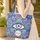 Blue Yellow Concentric Nazar Amulet Laurel Waves Ornate Floral Good Luck Gift Quilted Tote Bag - 4