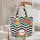 Hibiscus Orchid Chevron Tropical Floral - Travel Essentials Tropical Lifestyle Quilted Tote Bag - 5