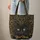 Luminous Golden Eye Black Cat Gold Filigree Personalized Name - Dark Fantasy Cat Lover Gift Quilted Tote Bag - 6