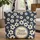 Retro Daisy Floral Wreath Personalized Name - Everyday Gift Quilted Tote Bag - 1