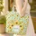Dense Sunflowers Blue Orange Butterflies Floral Wreath Garden - Summer Gift Quilted Tote Bag - 4