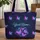 Fuchsia Cyan Ornate Glowing Butterflies Calligraphy Personalized Gift - Butterfly Lover Quilted Tote Bag - 1