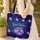Fuchsia Cyan Ornate Glowing Butterflies Calligraphy Personalized Gift - Butterfly Lover Quilted Tote Bag - 4