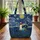 Lighthouse Small House Starry Sky Crescent Moon Waves - Coastal Bag Gift Quilted Tote Bag - 3