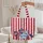 Personalized Star Patriotic Bow Tassels - Independence Day Celebration Gift Quilted Tote Bag - 5