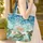 Ornate Sea Turtles Ocean Waves Seashells - Ocean Life Lover Gift Quilted Tote Bag - 4