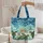 Ornate Sea Turtles Ocean Waves Seashells - Ocean Life Lover Gift Quilted Tote Bag - 5