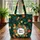 Tropical Foliage Orange Lilies Bird of Paradise Text Wreath - Vacation Travel Quilted Tote Bag - 3