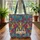 Stained Glass Horse Heads Interlocking Shapes Swirls - Horse Lover Everyday Tote Gift Quilted Tote Bag - 3