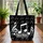 Black White Scattered Musical Notes Treble Clef Staff Lines - Music Lover Gift for Musician Quilted Tote Bag - 3