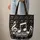 Black White Scattered Musical Notes Treble Clef Staff Lines - Music Lover Gift for Musician Quilted Tote Bag - 6