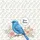 Blue Bird Floral Branches Personalized Name Wildlife Lover Gift Quilted Tote Bag - 7