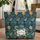 Personalized Tropical Botanical Floral Medallion - Nature Lover Gift for Her Quilted Tote Bag - 1