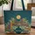Personalized Vintage Books Lily-of-the-Valley Moon Night Sky - Book Lover Gift Quilted Tote Bag - 1