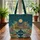 Personalized Vintage Books Lily-of-the-Valley Moon Night Sky - Book Lover Gift Quilted Tote Bag - 3