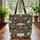 Ornate Vintage Steam Locomotive Botanical Flowers - Train Lover Travel Gift Quilted Tote Bag - 3