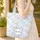 Watercolor Blue White Botanical Floral Wreath Personalized Name - Everyday Carry Quilted Tote Bag - 4