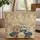 Vintage World Map Tall Ship Steering Wheel - Explorer Gift Quilted Tote Bag - 1
