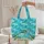 Ocean Waves Three Sea Turtles Sandy Seabed - Marine Life Gift for Kids Quilted Tote Bag - 5