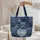 Denim Patchwork Name Heart Applique - Homespun Textile Craft Gift Quilted Tote Bag - 5