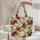 Blooming Roses Floral Wreath Garden Scene Personalized Name - Everyday Tote Gift Quilted Tote Bag - 5