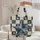 Denim Patchwork Eight Point Star Name Plate Western - Farmhouse Home Decor Gift Quilted Tote Bag - 5