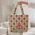 Red Orange Blue Green Floral Motifs Flowers Leaf Garland - Bag Gift for Everyday Use Quilted Tote Bag - 5