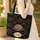 Zebra Sunglasses Female Bust Gold Hoops - Fashion Statement Gift for Her Quilted Tote Bag - 4