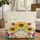 Sunflowers Blossoms Floral Wreath Swirling Lines Dots Motifs - Everyday Tote Quilted Tote Bag - 1