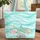 Personalized Name Teal Starfish Seashells Water Ripples Sand - Everyday Coastal Living Gift Idea Quilted Tote Bag - 1