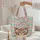 Textured Line Cat Face Teal Green Eyes Floral Wreath Name Organic Leaf - Cat Lover Everyday Gift Quilted Tote Bag - 5