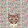 Textured Line Cat Face Teal Green Eyes Floral Wreath Name Organic Leaf - Cat Lover Everyday Gift Quilted Tote Bag - 7