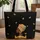 African Woman Headwrap Cultural Patterns Golden Speckles Butterflies – Fashion Statement Quilted Tote Bag - 1