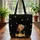 African Woman Headwrap Cultural Patterns Golden Speckles Butterflies – Fashion Statement Quilted Tote Bag - 3