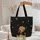 African Woman Headwrap Cultural Patterns Golden Speckles Butterflies – Fashion Statement Quilted Tote Bag - 5