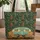 Camping Trailer Campfire Pine Trees Adirondack Chairs - Outdoor Living Travel Essentials Quilted Tote Bag - 1
