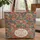 Ornate Floral Tapestry Personalized Name - Everyday Gift for Her Quilted Tote Bag - 1