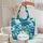 Aquatic Sea Turtle Plumeria Fronds Ocean Waves Bubbles Name Medallion Wildlife Lover Gift Quilted Tote Bag - 5