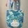 Aquatic Sea Turtle Plumeria Fronds Ocean Waves Bubbles Name Medallion Wildlife Lover Gift Quilted Tote Bag - 6